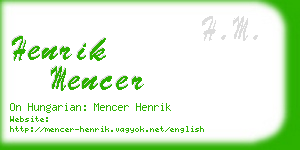 henrik mencer business card